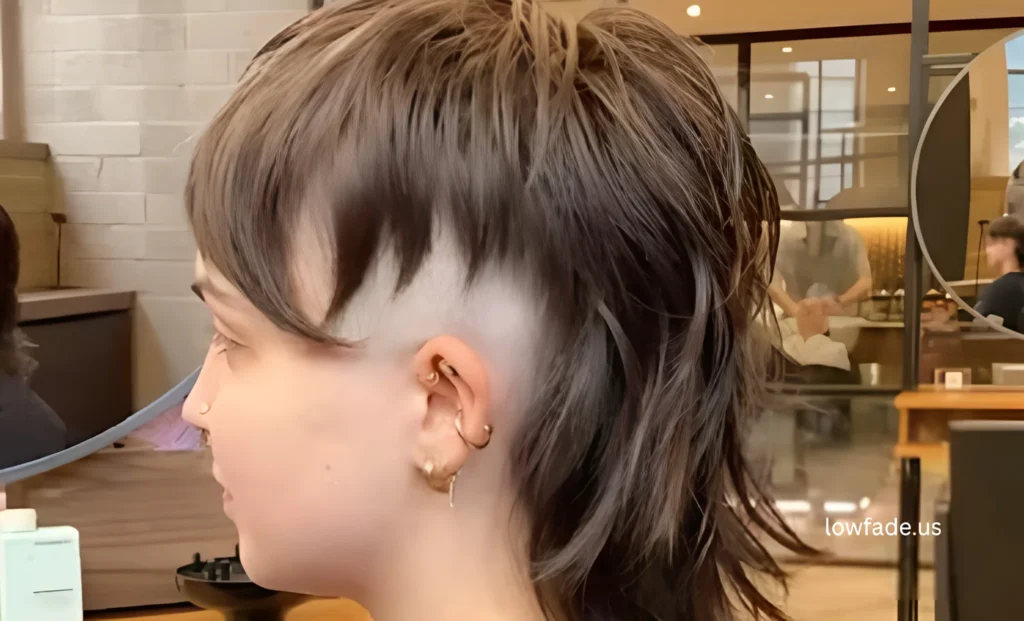 Low Taper Fade Mullet for Women