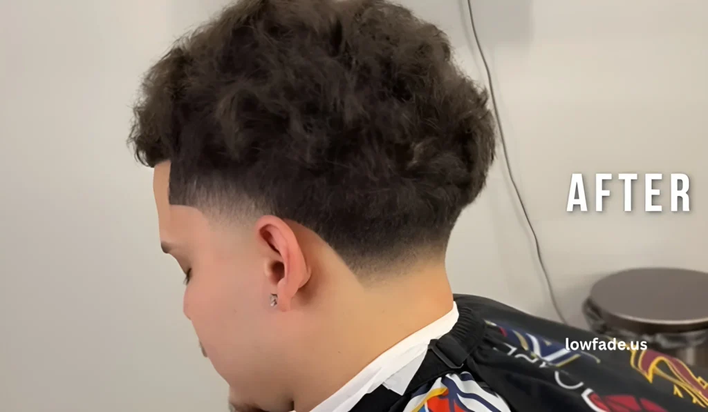 afro blowout low taper fade curly hair