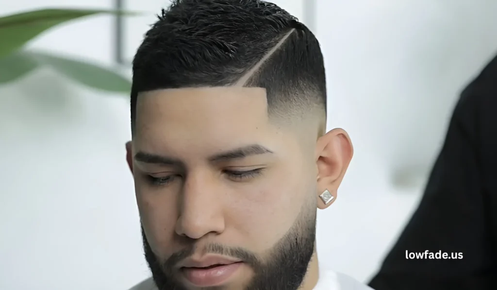 blowout low taper fade straight hair