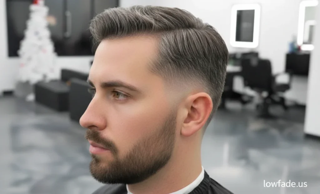 blowout low taper fade straight hair