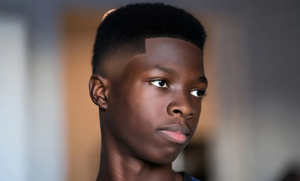 buzz cut low taper fade black male