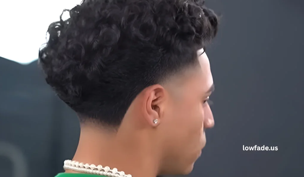 curly hair low taper fade