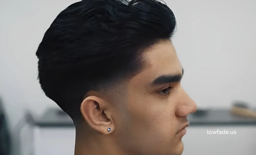 fluffy hair low taper fade
