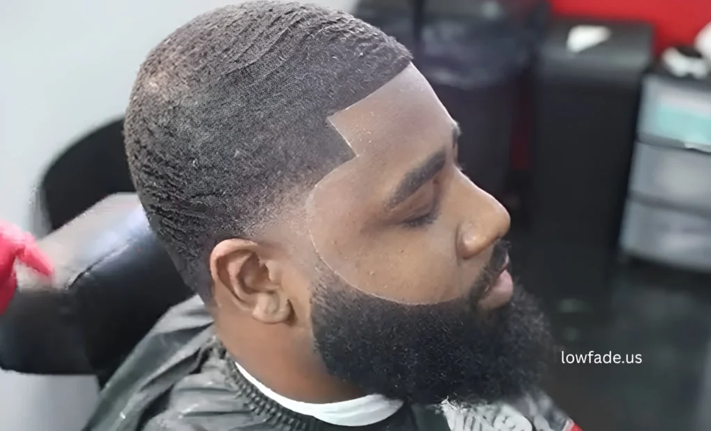 low taper fade black male afro