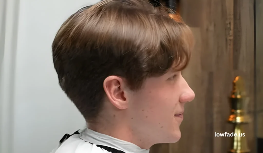 low taper fade blonde straight hair