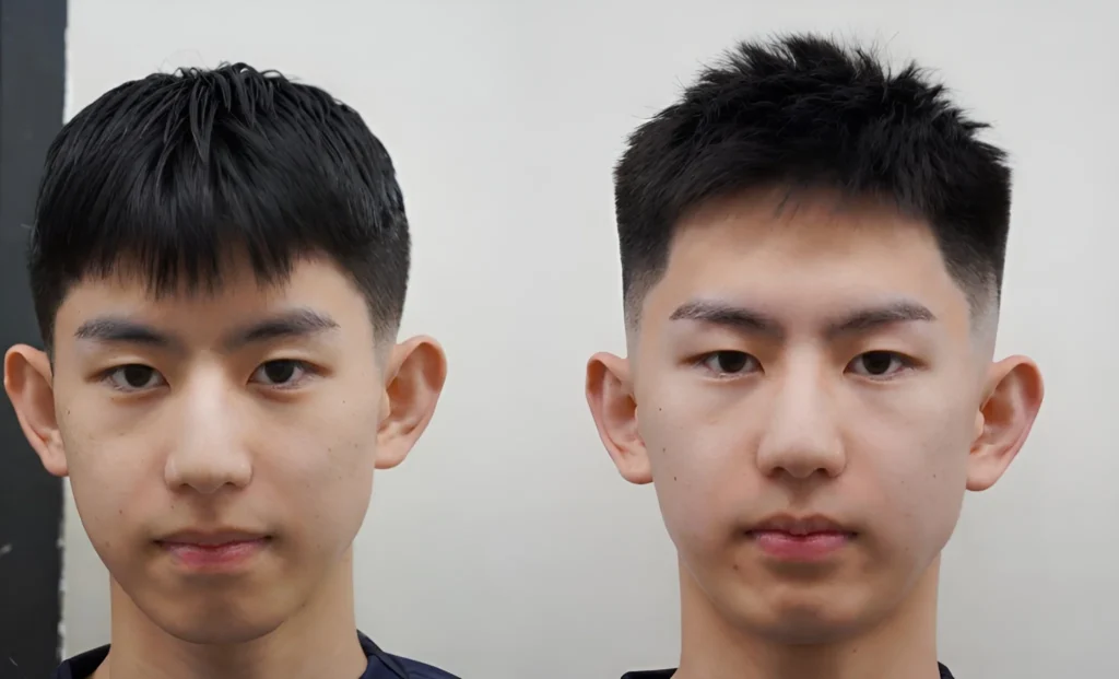 low taper fade middle part flow