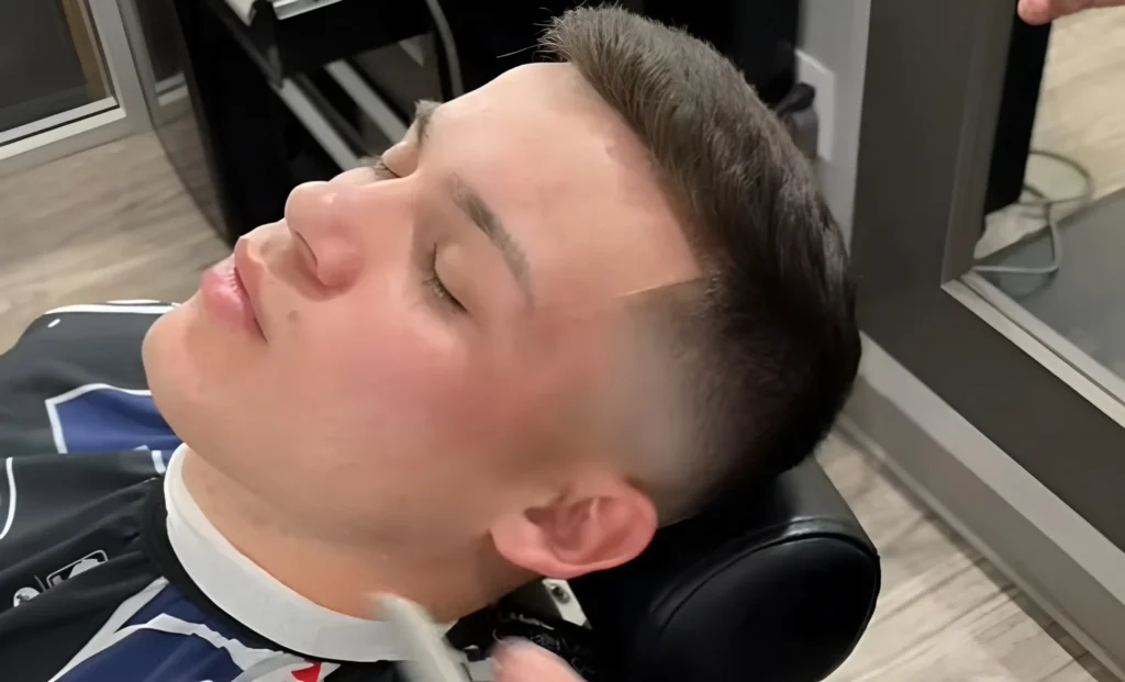 low taper fade straight hair short