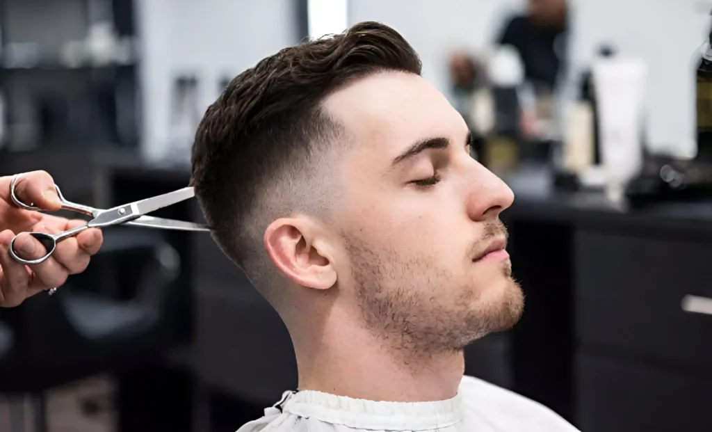 low taper fade wavy hair men