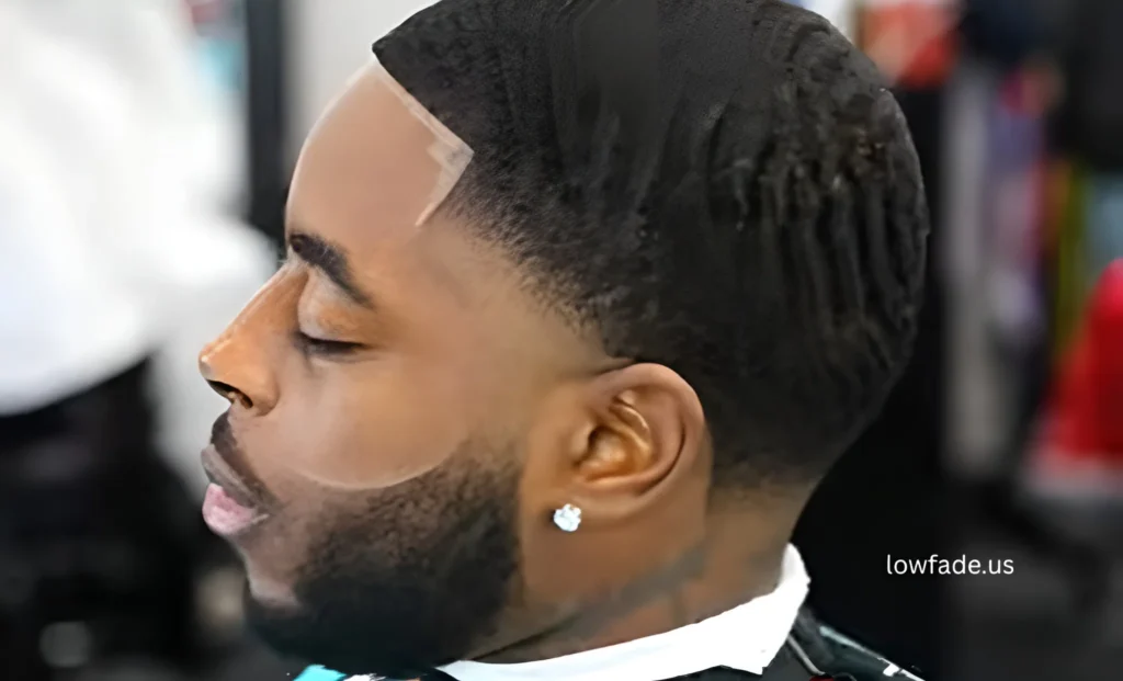 low taper fade with afro