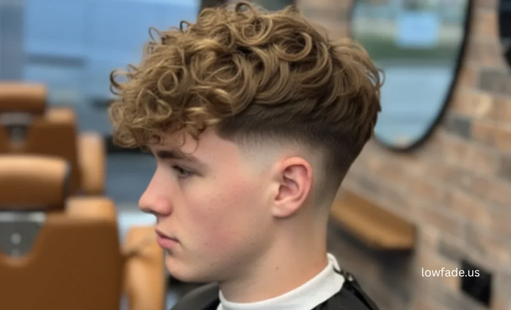 low taper fade with blowout