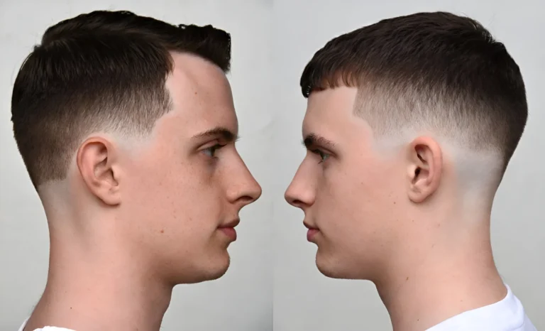low taper fade middle part