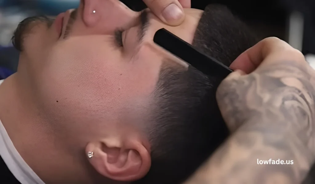 straight hair low taper fade