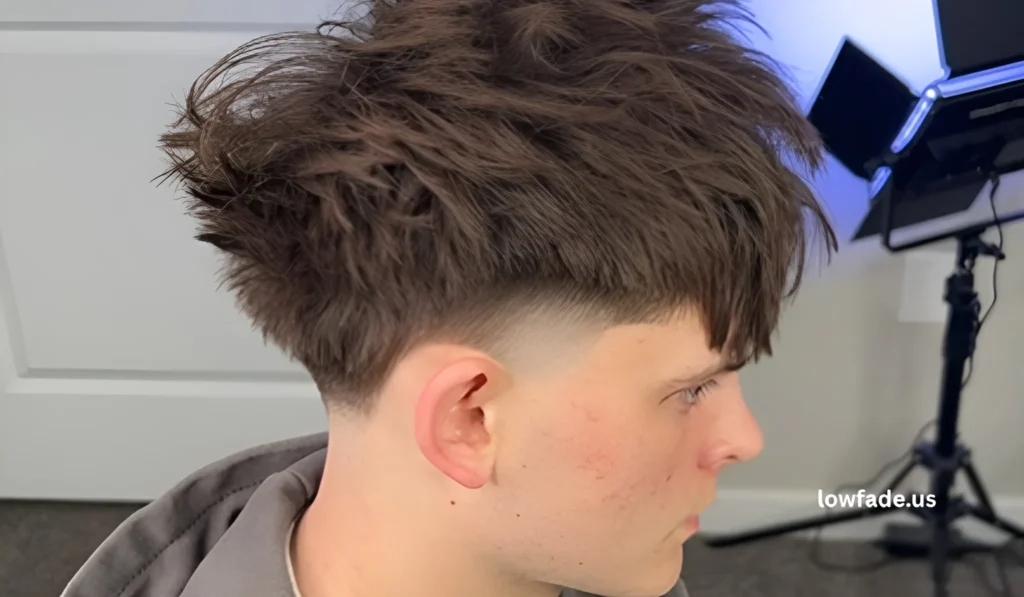 taper low fade curly hair