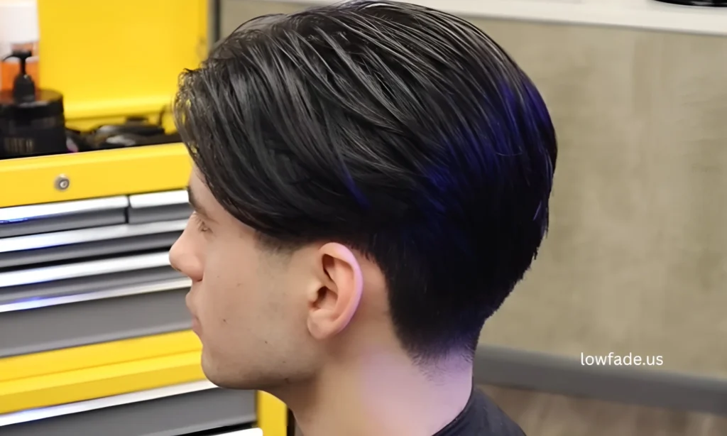 undercut long hair low taper fade