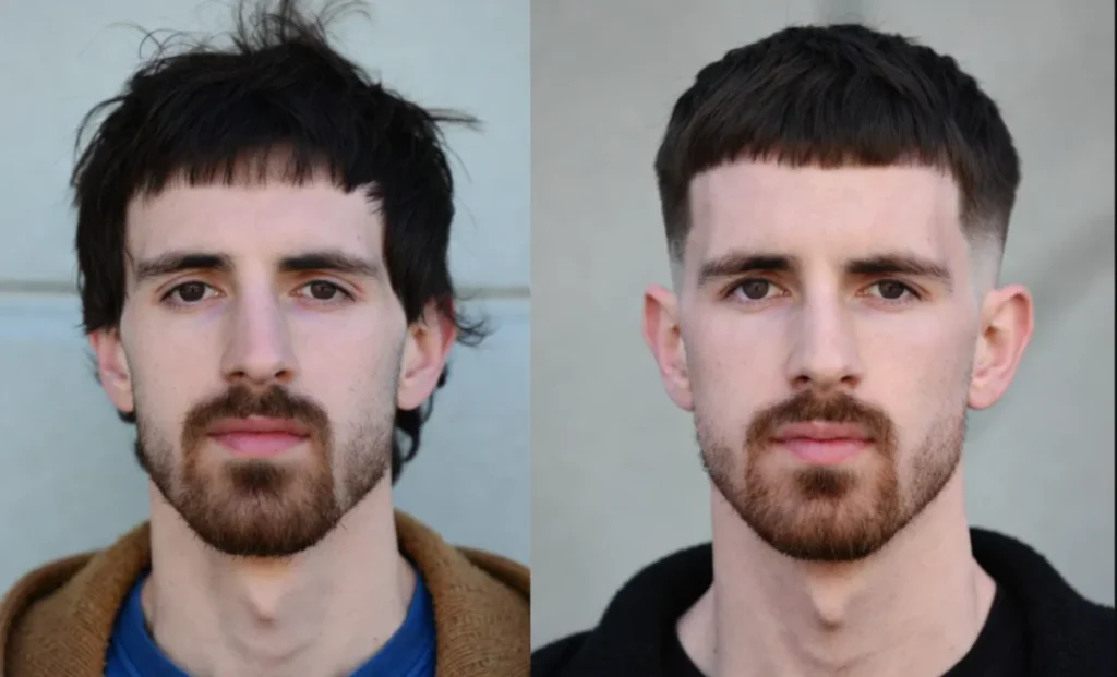 Drop Fade Slick Back Haircut