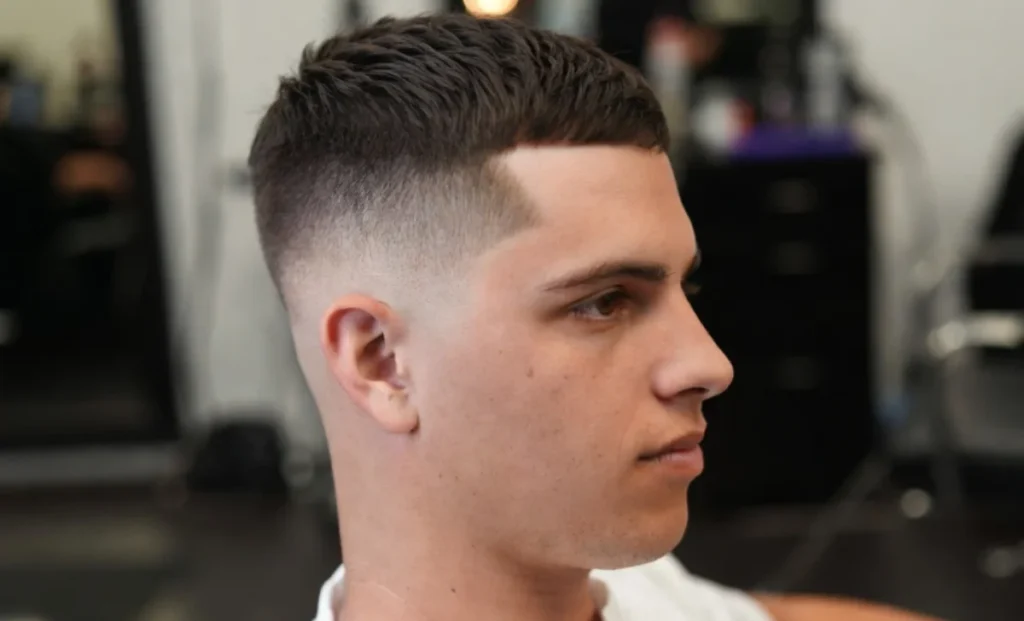 low burst fade straight hair