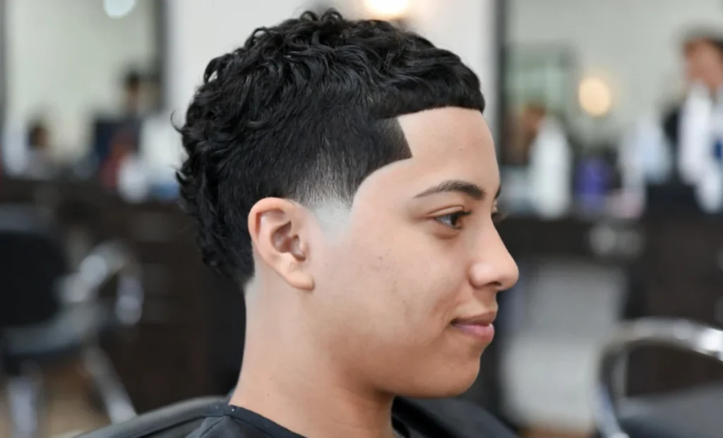 low burst fade wavy hair